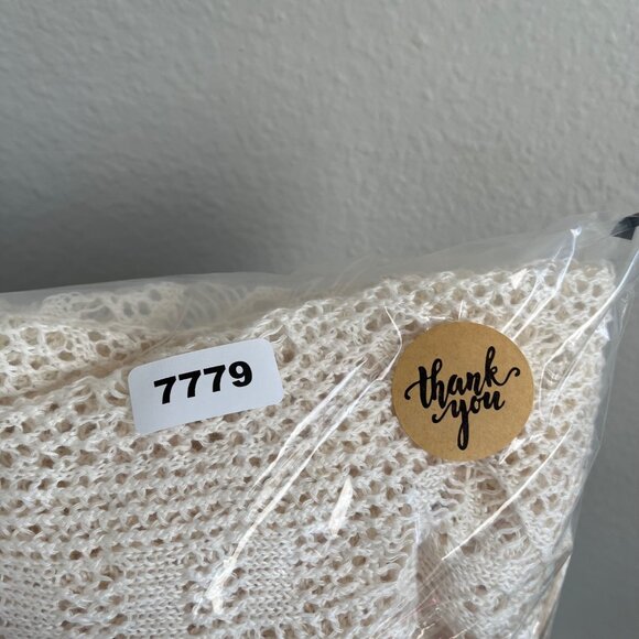 Lauren Ralph Lauren 1X White ivory Long Linen Crochet Cardigan Sweater - Picture 12 of 14